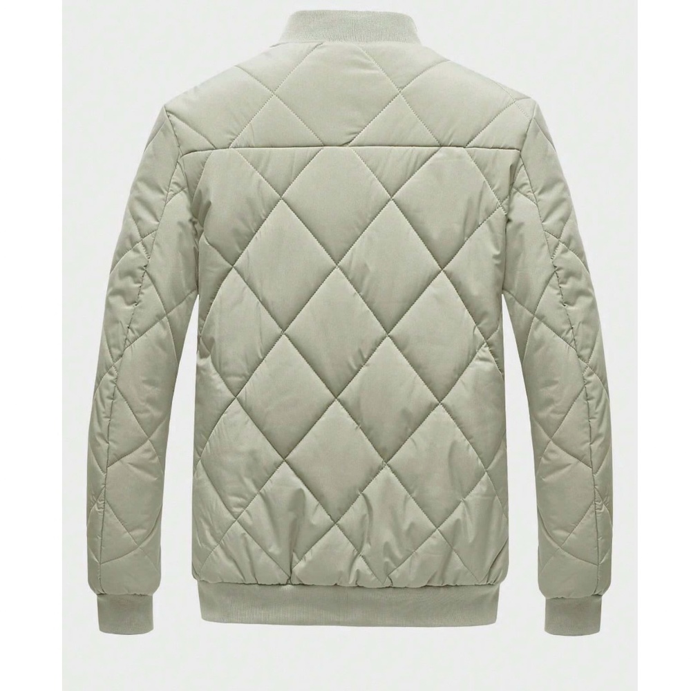 Men’s Zip Up Quilted Fleece Lined Jacket - Picture 6 of 11